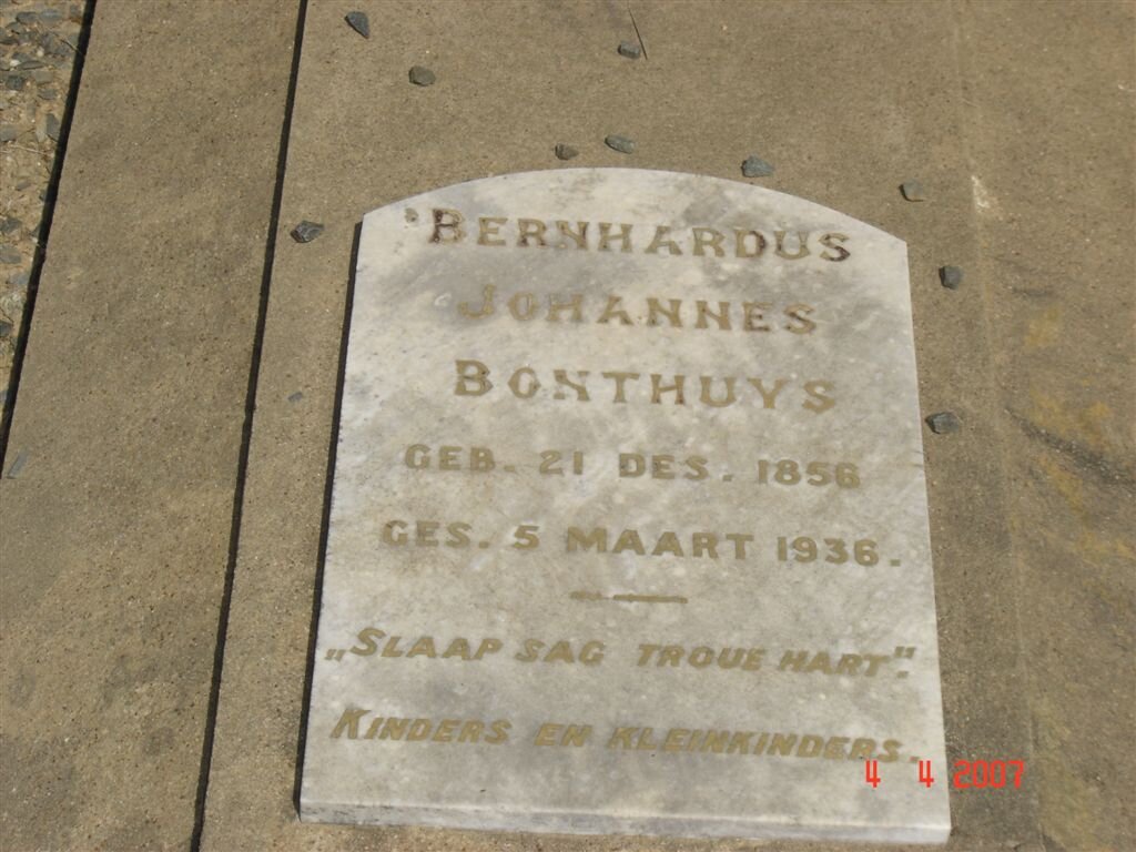 BONTHUYS Bernhardus Johannes 1856-1936