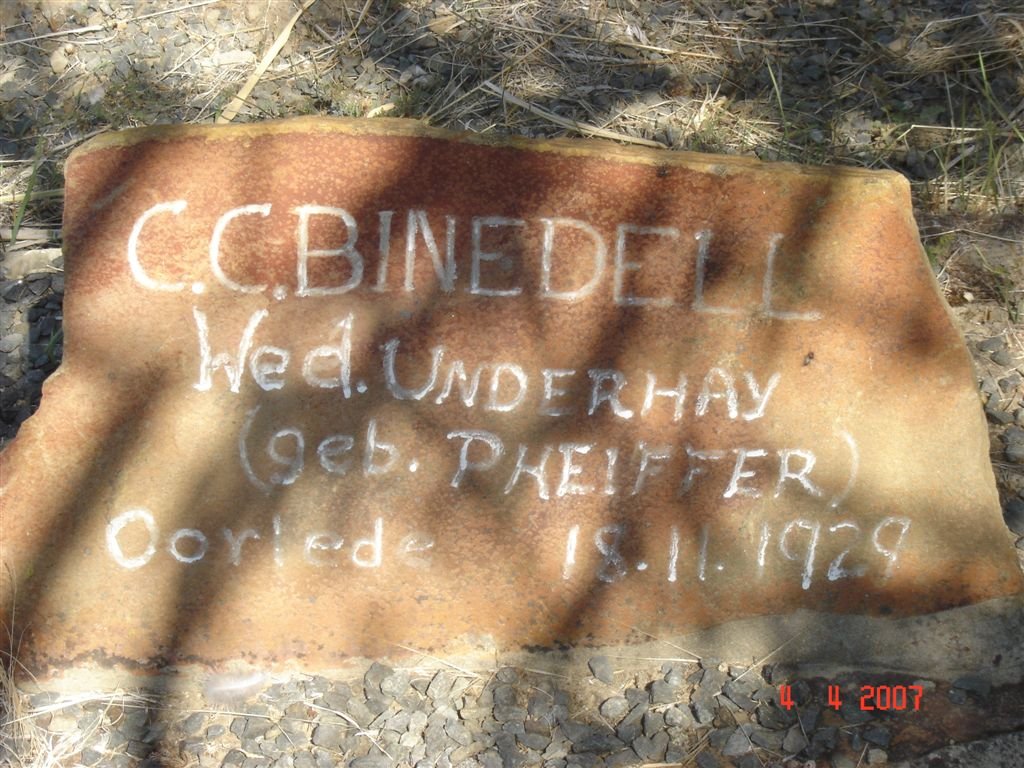 BINEDELL C.C. formely UNDERHAY nee PHEIFFER -1929