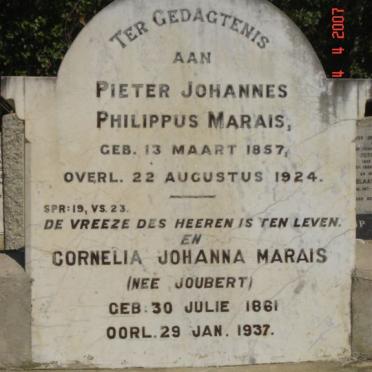 MARAIS Pieter Johannes Philippus 1857-1924 &amp; Cornelia Johanna JOUBERT 1861-1937