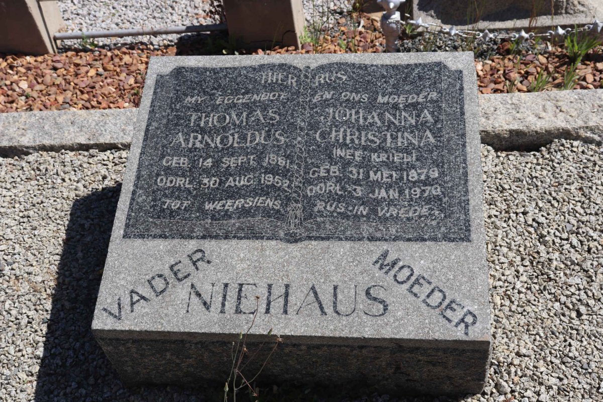 NIEHAUS Thomas Arnoldus 1861-1952 & Johanna Christina 1879-1970