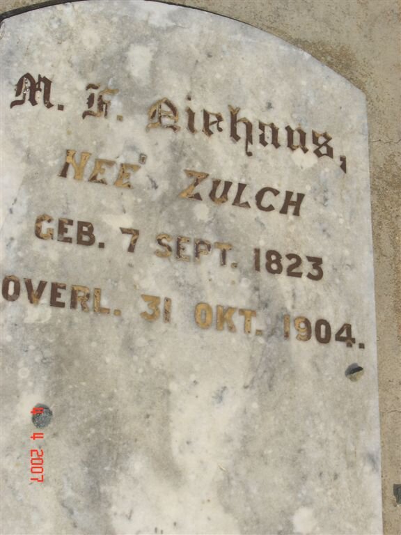 NIEHAUS M.F. nee ZULCH 1823-1904