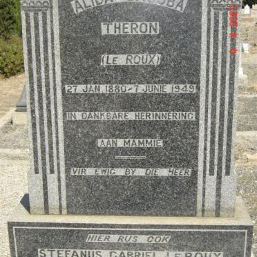 ROUX Stefanus Gabriel, Le 1882-1920 &amp; Alida Jacoba THERON nee LE ROUX 1880-1949