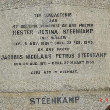 STEENKAMP Jacobus Nicolaas Petrus 1871-1955 &amp; Hester Josina MULLER 1886-1943