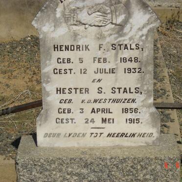 STALS Hendrik F. 1848-1932 &amp; Hester S. V.D. WESTHUIZEN 1856-1915
