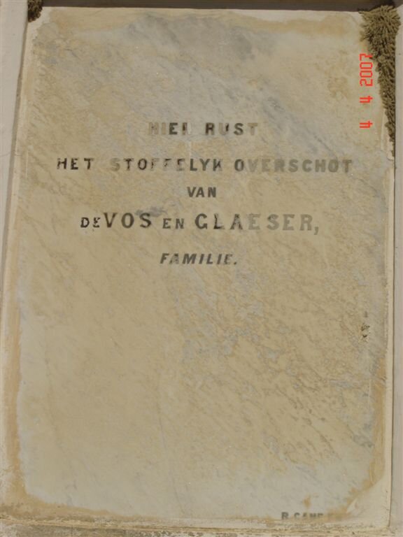 VOS, de &amp; GLAESER Families