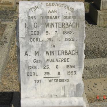 WINTERBACH I.C. 1852-1922 &amp; A.M. MALHERBE 1856-1953