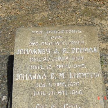 ZEEMAN Johannes J.R. 1876-1945 &amp; Johanna C.M. RICHTER 1876-1946