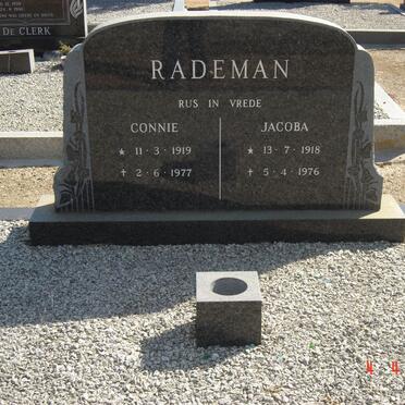 RADEMAN Connie 1919-1977 &amp; Jacoba 1918-1976