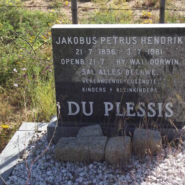 PLESSIS Jacobus Petrus Hendrik, du 1896-1981