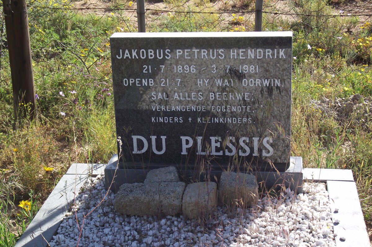 PLESSIS Jacobus Petrus Hendrik, du 1896-1981