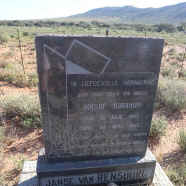 RENSBURG Roelof Abraham, Janse van 1943-1962