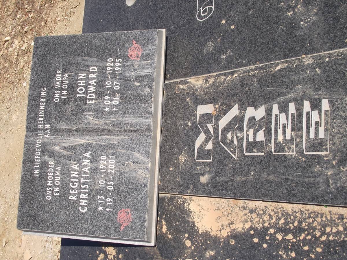 MAREE John Edward 1920-1995 &amp; Regina Christiana 1920-2001