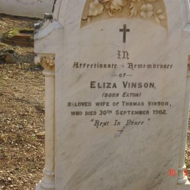 VINSON Eliza nee EATON -1902