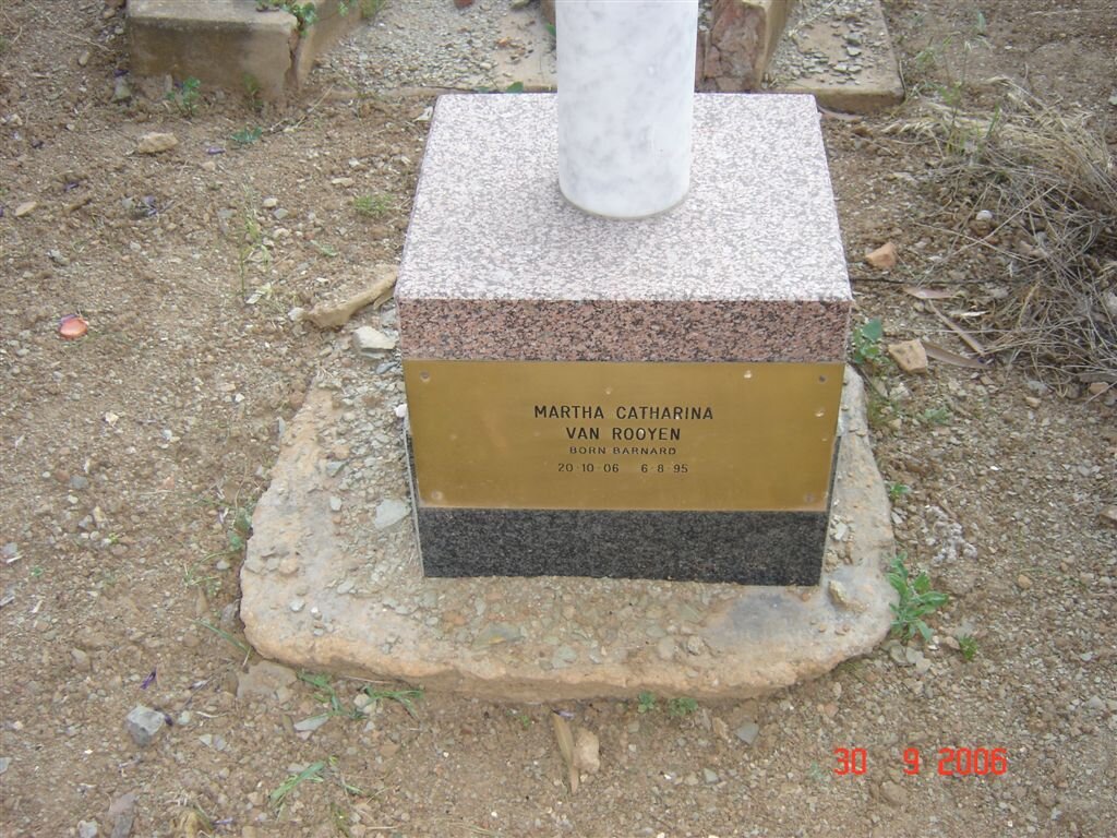 ROOYEN Martha Catharina, van nee BARNARD 1906-1995