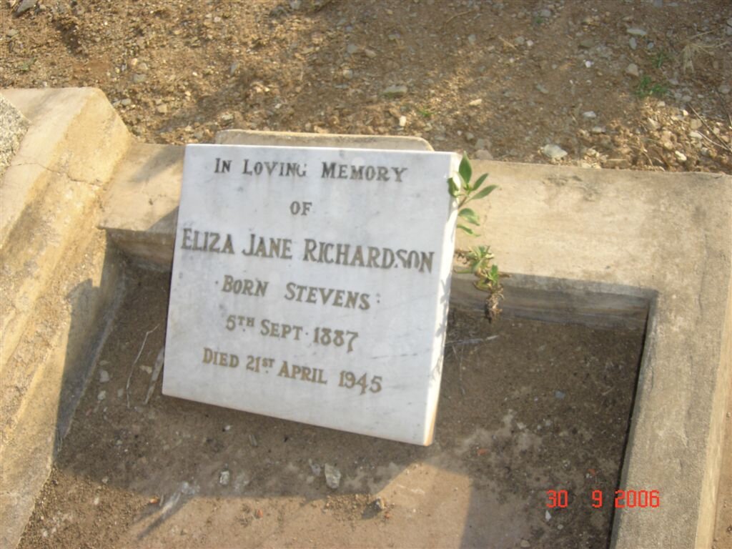 RICHARDSON Eliza Jane nee STEVENS 1887-1945