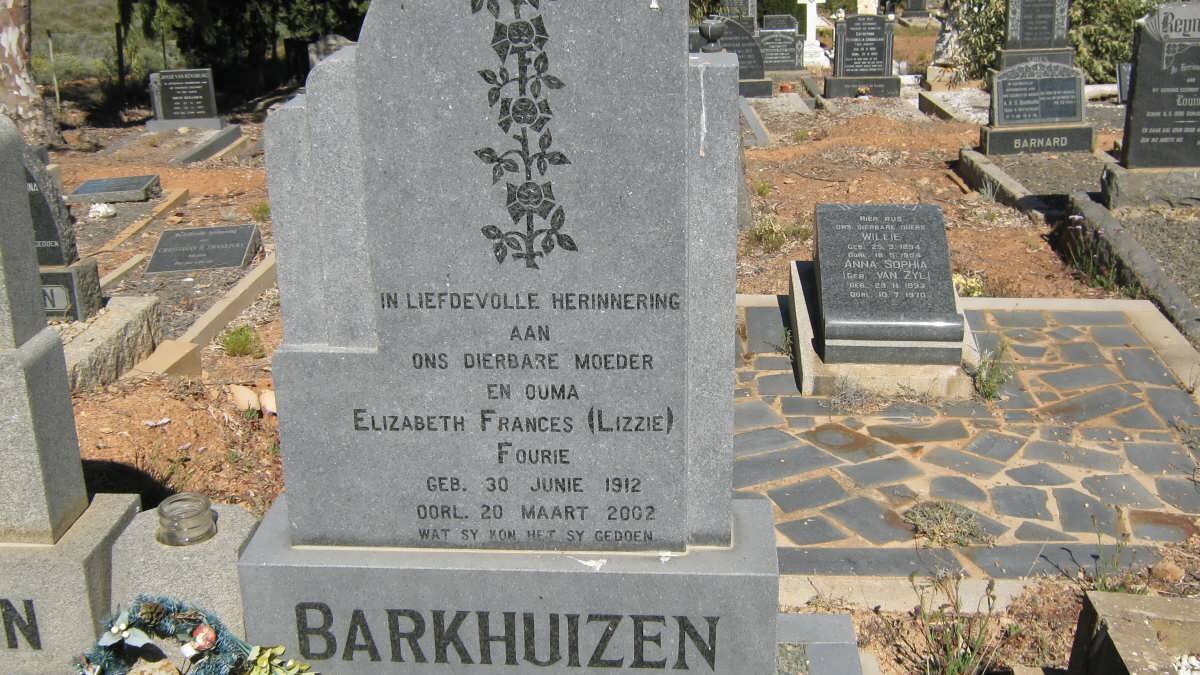 BARKHUIZEN Elizabeth Frances nee FOURIE 1912-2002