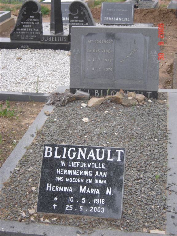 BLIGNAULT H.J. 1908-1978 &amp; Hermina Maria N. 1916-2003