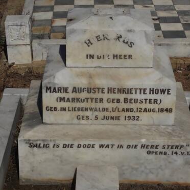 HOWE Marie Auguste Henriette formerly MARKOTTER born BEUSTER 1848-1932
