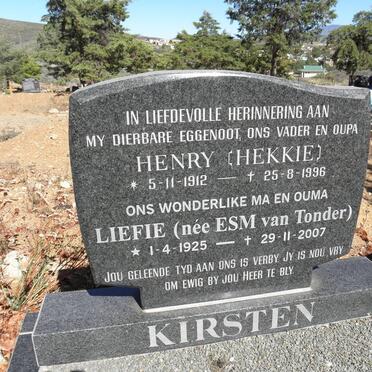 KIRSTEN Henry 1912-1996 &amp; E.S.M. VAN TONDER 1925-2007