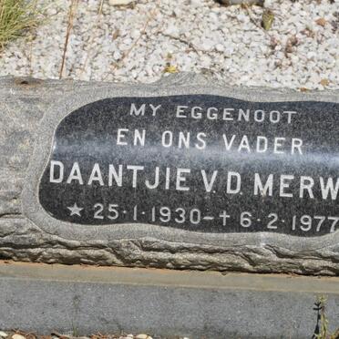 MERWE Daantjie, v.d. 1930-1977