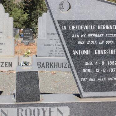 ROOYEN Antonie Christoffel, van 1892-1971 &amp; Anna Margaretha STRYDOM 1894-1977