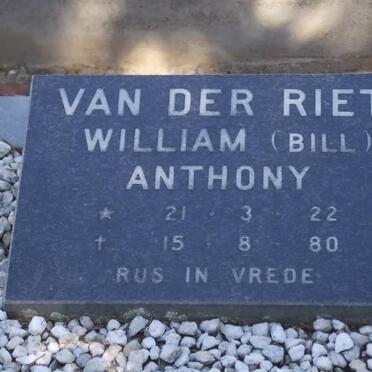 RIET William Anthony, van der 1922-1980