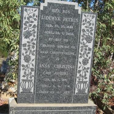 SPIES Lodewyk Petrus 1888-1954 &amp; Anna Christina JONKER 1891-1974