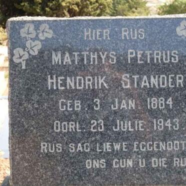 STANDER Matthys Petrus Hendrik 1884-1943