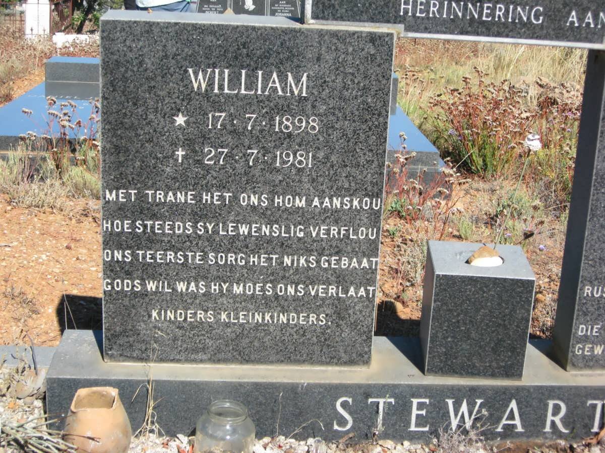 STEWART William 1898-1981 &amp; Susannah Elizabeth MOSTERD 1899-1973