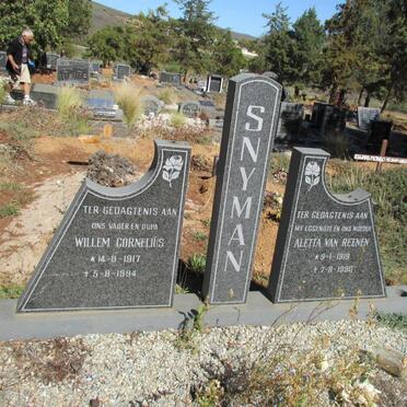 SNYMAN Willem Cornelius 1917-1994 &amp; Aletta van REENEN 1919-1990