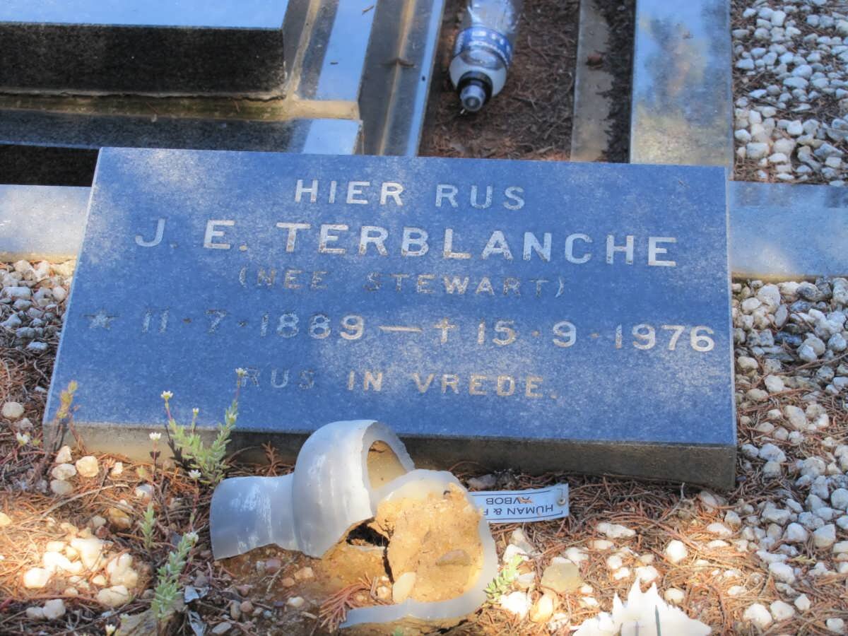 TERBLANCHE J.E. nee STEWART 1889-1976