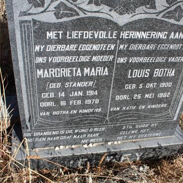 VERWEY Louis Botha 1900-1982 &amp; Margrieta Maria STANDER 1914-1970