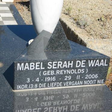 WAAL Arend Leopold, de 1904-1973 &amp; Mabel Serah REYNOLDS 1916-2006 