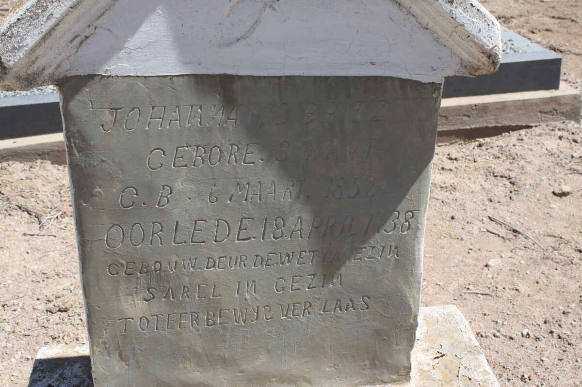 BRITZ Johanna M.C. 1852-1938