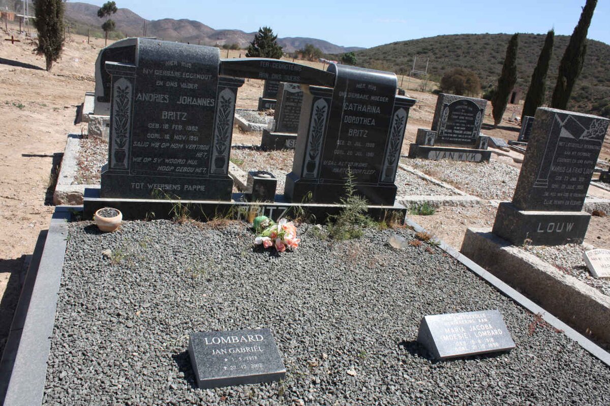 BRITZ Andries Johannes 1882-1951 &amp; Catharina Dorothea 1900-1981