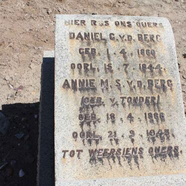 BERG Daniel C., v.d. 1860-1944 &amp; Annie M.S. VAN TONDER 1866-1945