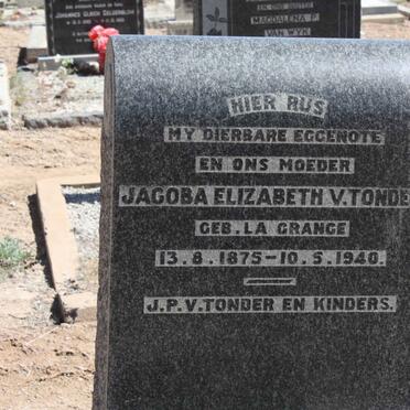 TONDER Jacoba Elizabeth, van nee LA GRANGE 1875-1940