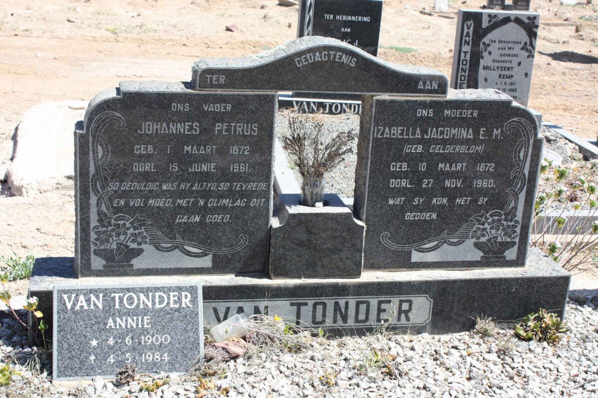 TONDER Johannes Petrus, van 1872-1961 &amp; Izabella Jacomina E.M. GELDERBLOM 1872-196-