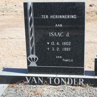 TONDER Isaac J., van 1902-1987