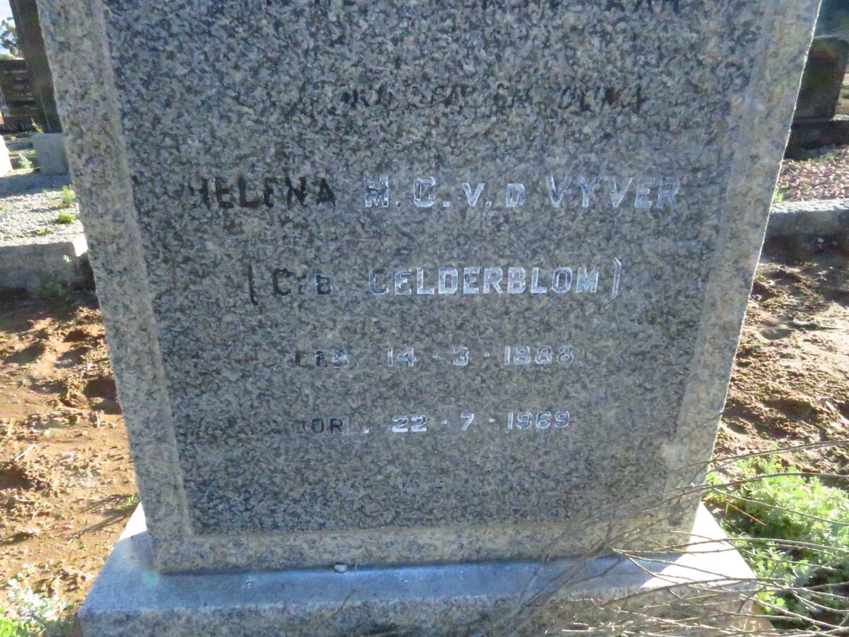 VYVER Helena M.C. v.d. nee GELDERBLOM 1888-1969