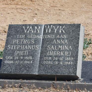 WYK Petrus Stephanus, van 1886-1964 &amp; Anna Salmina 1889-1983