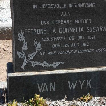 WYK Petronella Cornelia Susara, van nee SYFERT 1861-1962