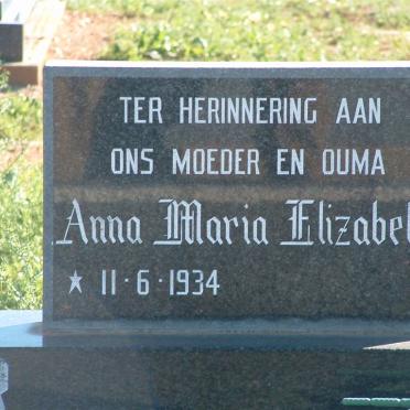 BURGER Andries Jacobus 1932-1998 &amp; Anna Maria Elizabeth 1934-