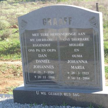 GRAAFF Daniel Johannes 1920-1994 &amp; Johanna Maria 1923-2004