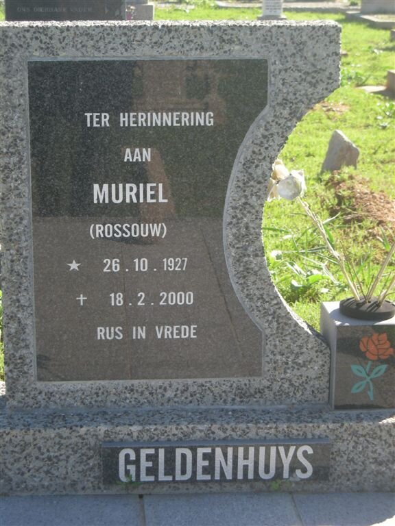 GELDENHUYS Muriel nee ROSSOUW 1927-2000