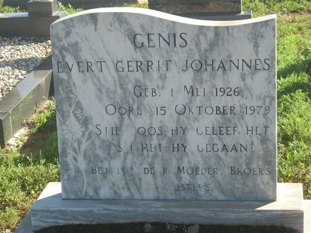 GENIS Evert Gerrit Johannes 1926-1979