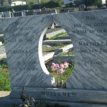 HUISAMEN Gideon A.G. 1911-1981 &amp; Martha C.E. VAN ZYL 1921-