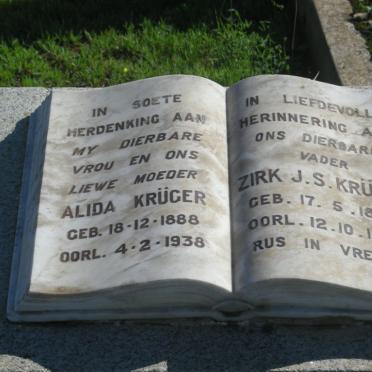 KRUGER Zirk J.S. 1873-1957 &amp; Alida 1888-1938