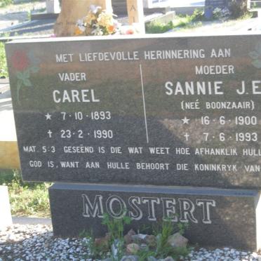 MOSTERT Carel 1893-1990 &amp; J.E. BOONZAAIER 1900-1993