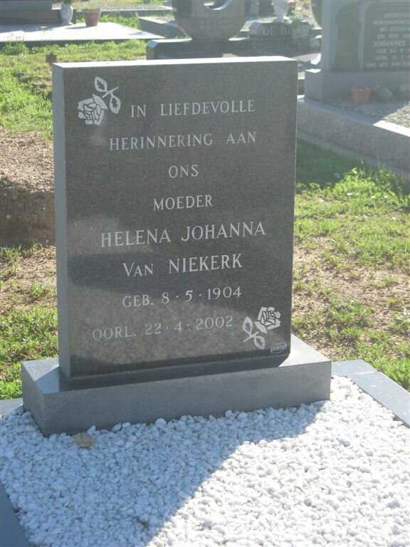 NIEKERK Helena Johanna, van 1904-2002